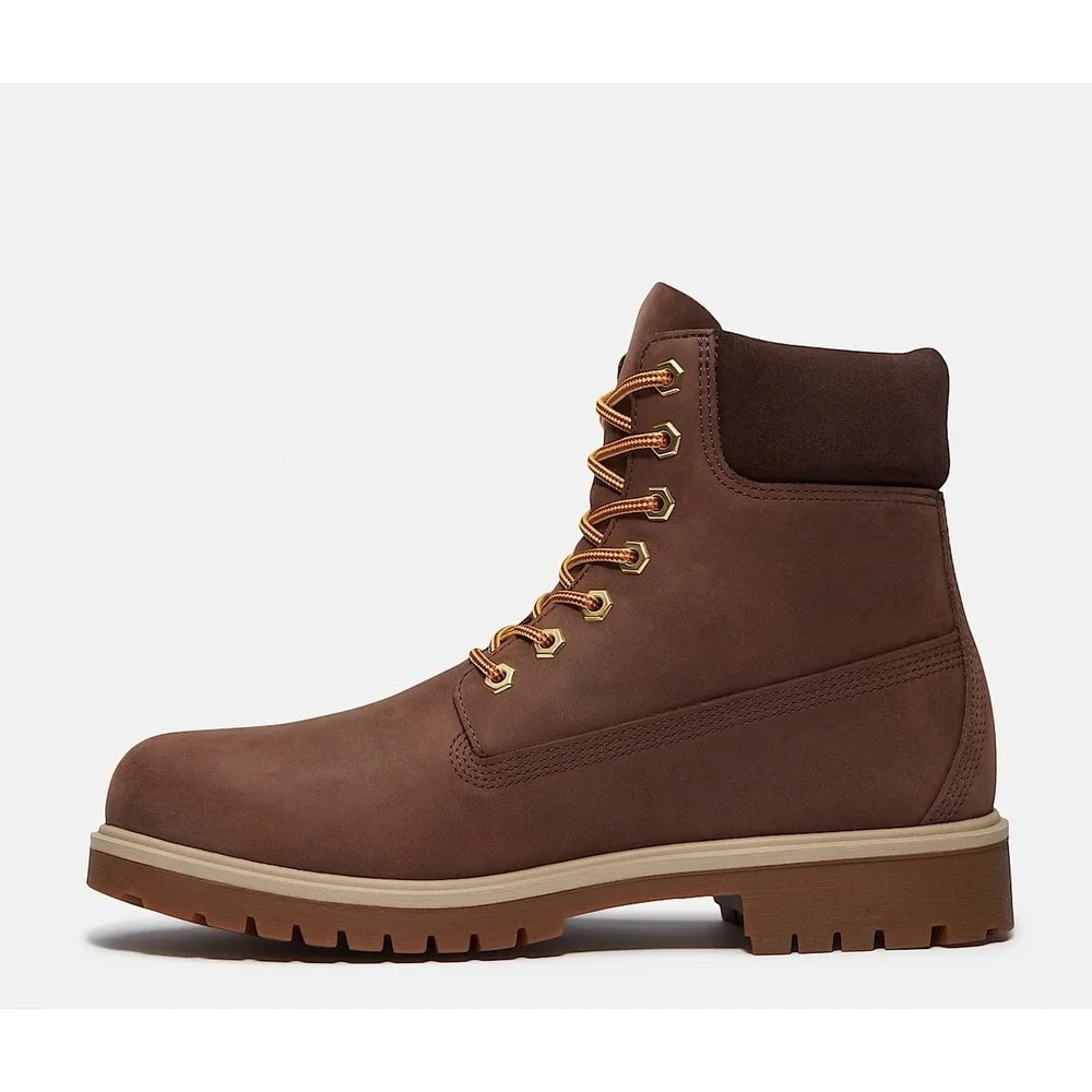 Timberland Mens 6 Inch Premium Waterproof Boot Dark Brown Nubuck Leather Sz 10.5